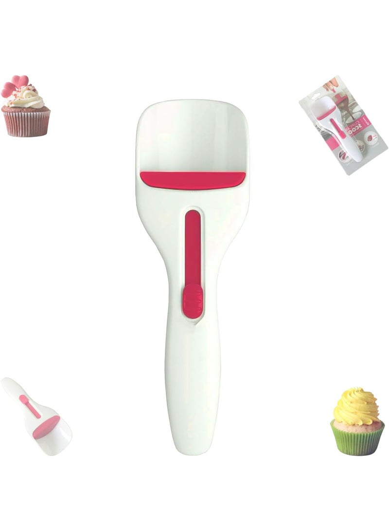 Cupcake Batter Dispenser Scoop with One-Touch Sliding Button - Professional Cake Batter Distribution Tool for Kitchen Baking - Easy Clean Pastry Batter Scoop for DIY Cupcakes & Pancakes - Image 1